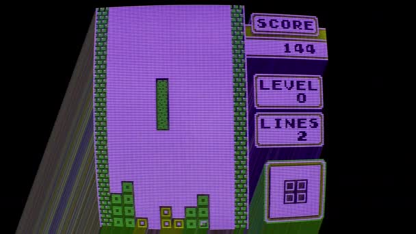 Hareket Grafikleri Tetris Bilgisayar Arcade Oyunu — Stok video