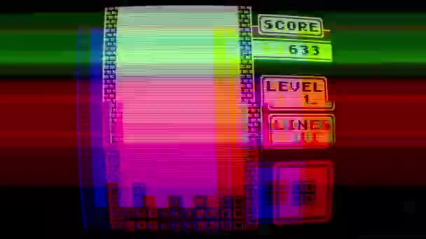 Κίνηση Γραφικά Tetris Υπολογιστή Arcade Παιχνίδι — Αρχείο Βίντεο