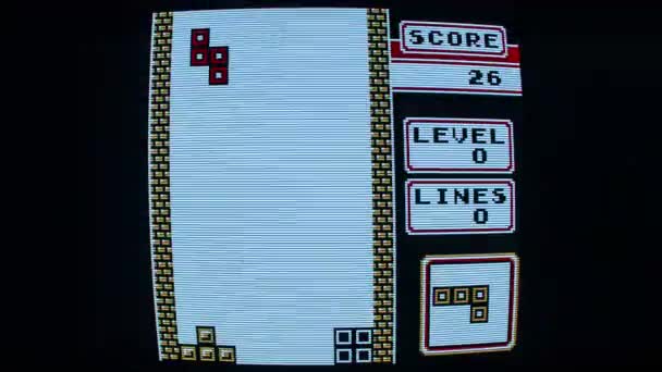 Hareket Grafikleri Tetris Bilgisayar Arcade Oyunu — Stok video