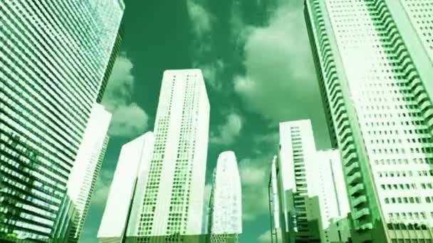 Tokyo Timelapse Ciudad Con Distorsión Vídeo Sobre Edificios — Vídeos de Stock