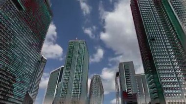 Tokyo şehir timelapse binalar üzerinde video bozulma ile