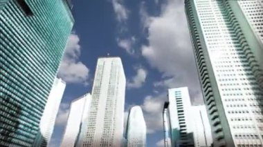 Tokyo şehir timelapse binalar üzerinde video bozulma ile