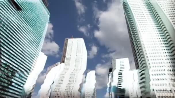 Tokyo Timelapse Ciudad Con Distorsión Vídeo Sobre Edificios — Vídeo de stock