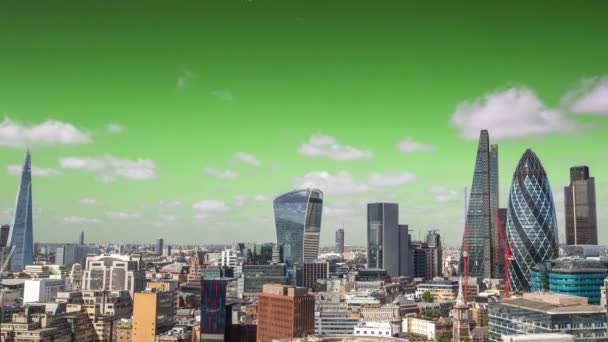 London City Skyline Colored Effect — Stock Video