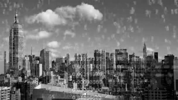 Amazing New York City Time Lapse Data Computer Programming Information — Stock Video