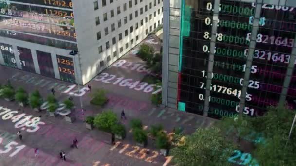 Parijs Business District Time Lapse Met Gegevens Computer Programming Informatie — Stockvideo