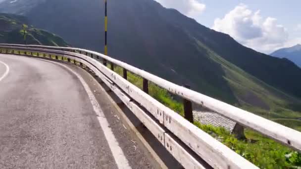 Great Bernard Pass Surrounding Mountains Alps Italy Switzerland Meet — Stock Video