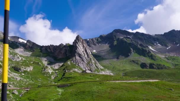 Great Bernard Pass Surrounding Mountains Alps Italy Switzerland Meet — Stock Video