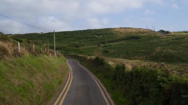 Pov Shot Camera Attached Front Vehicle Driving Beautiful Empty Roads — Stock Video