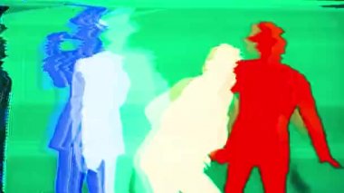 çağdaş bir tarzda usta erkek dansçı. Bu dizi bir gölge dansçı silueti olduğunu