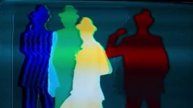 çağdaş bir tarzda usta erkek dansçı. Bu dizi bir gölge dansçı silueti olduğunu