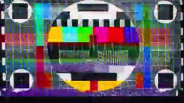 Televizyon test desen ve renk çubuklarıyla aksaklık müdahale ve bozulma