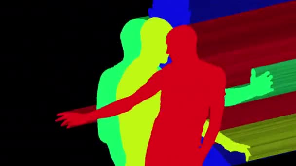 熟练的男舞蹈家在当代风格 这个系列是一个影子舞蹈家剪影 — 图库视频影像