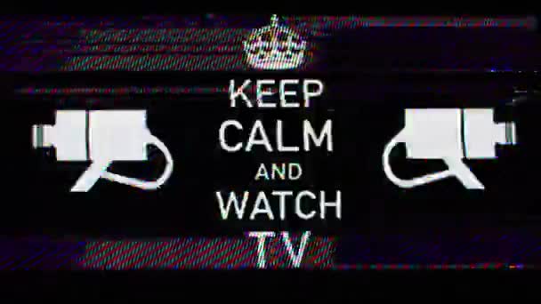 Keep Calm Watch Lettering Cctv Cameras — Stock Video