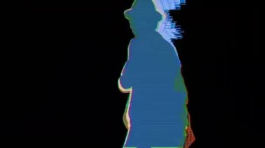 çağdaş bir tarzda usta erkek dansçı. Bu dizi bir gölge dansçı silueti olduğunu