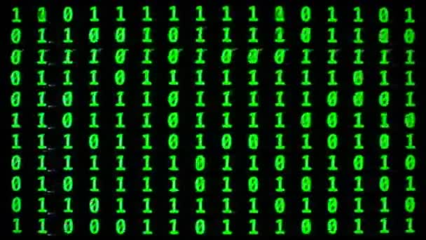 Binäre Zahlen Und Programmierinformationen Für Computer — Stockvideo