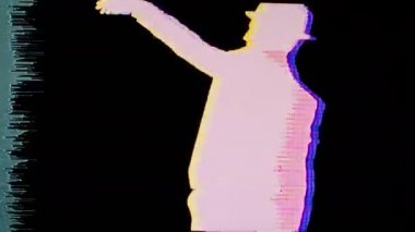 çağdaş bir tarzda usta erkek dansçı. Bu dizi bir gölge dansçı silueti olduğunu