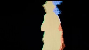 çağdaş bir tarzda usta erkek dansçı. Bu dizi bir gölge dansçı silueti olduğunu