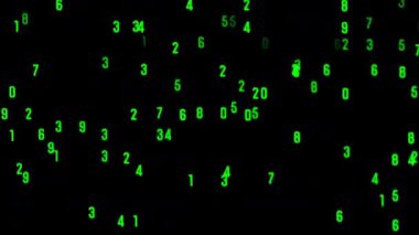 Bir bilgisayar ekranı bağlı aksaklık ve distorsiyon etkisi ile aşağı koşma numaraları