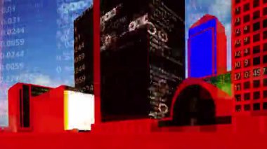 London docklands timelapse veri ve bilgi her bina yüz eşlenen programlama bilgisayar ile