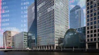 London docklands timelapse veri ve bilgi her bina yüz eşlenen programlama bilgisayar ile