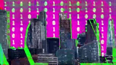 farklı şekiller ve formlar binaya kesiliyor bir bozulma ile şaşırtıcı Londra şehir timelapse