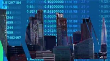 farklı şekiller ve formlar binaya kesiliyor bir bozulma ile şaşırtıcı Londra şehir timelapse