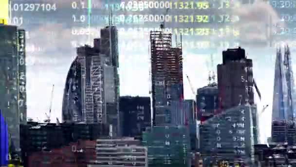 Úžasné Londýn Město Timelapse Deformace Rozbití Budov Různých Tvarů Forem — Stock video