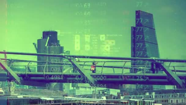 Міст Міленіум Timelapse Лондоні Даних Програмування Інформація — стокове відео