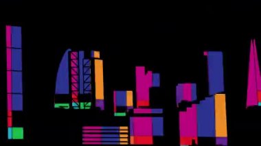 televizyon ve video testi bina cephe eşlenen desenleri ile şaşırtıcı Londra şehir timelapse