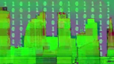 Londra şehir manzarası cephe bina üzerine aksaklık etkisi ile