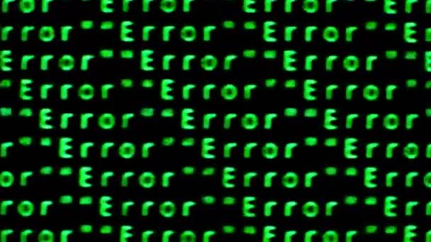 Repeating Error Message Running Computer Screen Added Glitch Distortion Effects — Stock Video