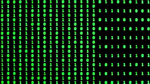 Binäre Zahlen Und Programmierinformationen Für Computer — Stockvideo