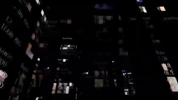 architecture à base de code et de programmation informatique. les bâtiments sont basés sur l'horizon de tokyo 