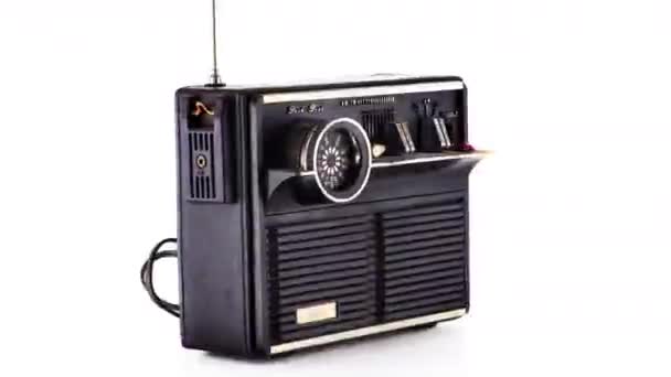 Vintage Hifi Skype Radyo Etrafında Iplik — Stok video