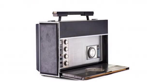 Vintage Hifi Ghettoblaster Radio Umlauf — Stockvideo