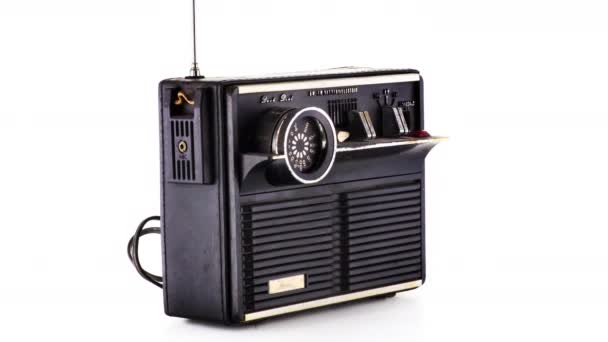 Vintage Hifi Ghettoblaster Radio Umlauf — Stockvideo