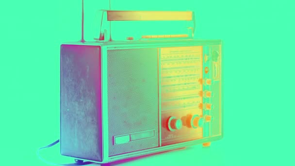 Vintage Hifi Ghettoblaster Radio Tournant Autour — Video