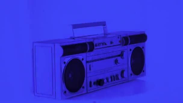 Vintage Hifi Ghettoblaster Radio Girando Alrededor — Vídeos de Stock