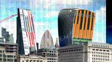 London docklands timelapse hisse senetleri ve hisse finansal bilgiler ve grafikler her bina yüz eşlenen