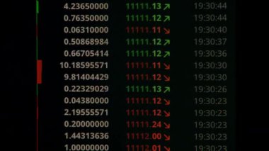 ikili kodları ve aşağı çalışan bilgisayar ekranında numaraları 