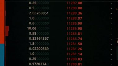 ikili kodları ve aşağı çalışan bilgisayar ekranında numaraları 