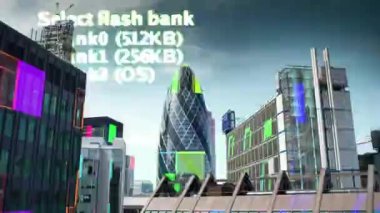 London docklands finansal veri ve bilgi binalar yüz eşlenen programlama bilgisayar ile