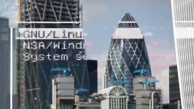 London docklands timelapse veri ve bilgi her bina yüz eşlenen programlama bilgisayar ile