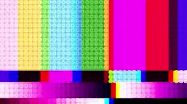 Televizyon test desen ve renk çubuklarıyla aksaklık müdahale ve bozulma