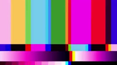 Televizyon test desen ve renk çubuklarıyla aksaklık müdahale ve bozulma