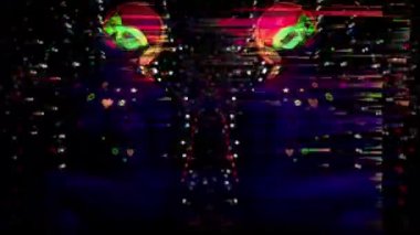 Siyah arka plan üzerine floresan Giyim seksi dansçı