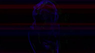 güzel vücut yüzünü kaplayan bir gaz maskesi ile dans seksi kadınla