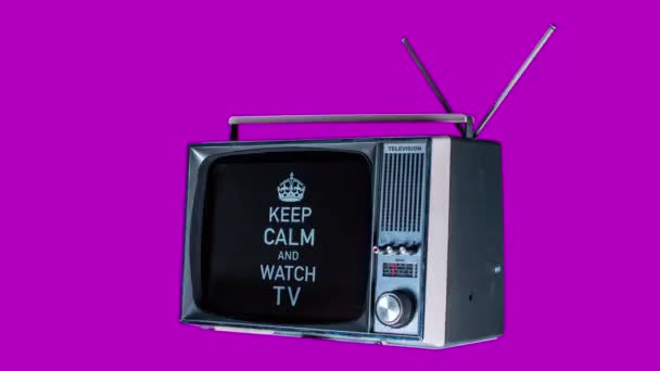 Manter Calma Assistir Quot Fiação Televisão Retro — Vídeo de Stock