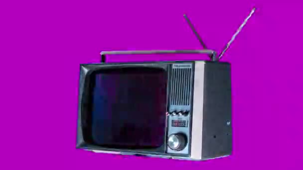 Wyłącznik Przestrzeni Zakłócenia Ekranie Retro Telewizji — Wideo stockowe